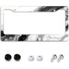 Hawaiian Blue Flowers License Plate Holder Frame Cover Beautiful Floral Car Accessories Stainless Aluminum Steel Auto Parts Car Tag Frame Decorative