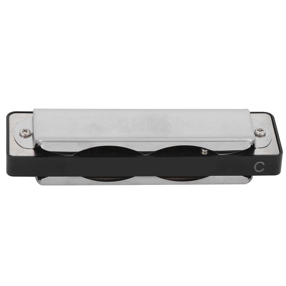 10‑Hole Harmonica Blues C Key Harp Wind Musical Instrument Beginner Practice AM‑20DBlack