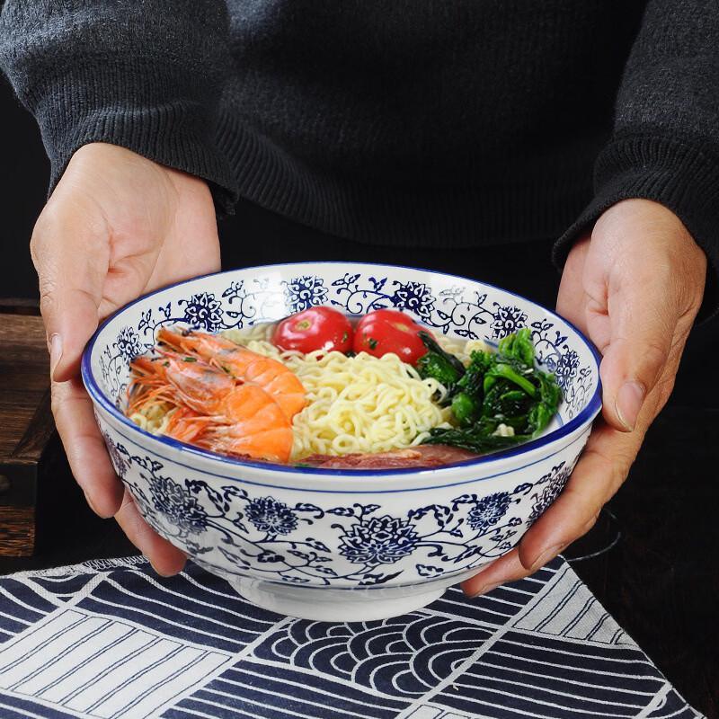 Ru Han Blue and White Ceramic Noodle Bowl