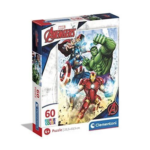Puzzle Marvel Avengers SuperColor - Clementoni - 60 pièces - Enfants 5 ans et plus
