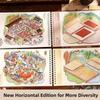 Cartoon Design Ancient-Style Stickers Cabin Scene Landscape Sticker Book  Home Decor
