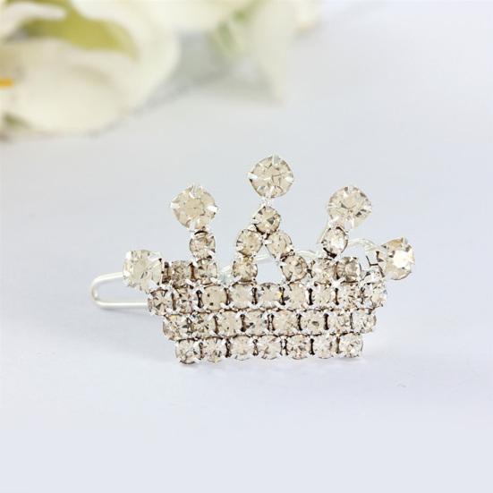 Yousheng Pet Hair Clip Crown Shape Comfortable Rhinestone Anti-deformed Dog Hairpin for Holiday