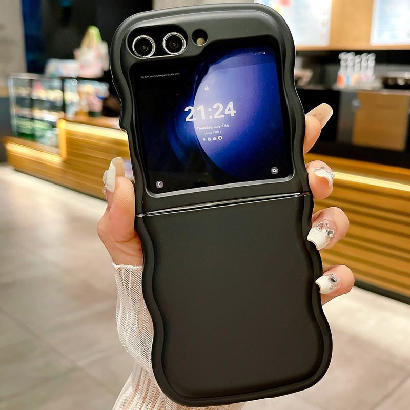 

Подходит для Samsung Zflip6 Чехол для мобильного телефона ZFLIP5 Liquid Z4 Fuel Injection Z3 Niche Zflip6 Simple Solid Color Samsung Z-flip 3