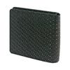 [Inden-ya] Inden Two-Fold Wallet, Billfold C, Thin Deer Leather, Black Ground X Black Lacquer, Gourd Pattern, 2003-01-007, 9.8cm X 11.2cm X