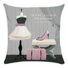 Oil Painting Princess Dress Pattern Series Digital Printing Short Plush Pillow Covers For Sofa Office Cushion Cover Home Goods