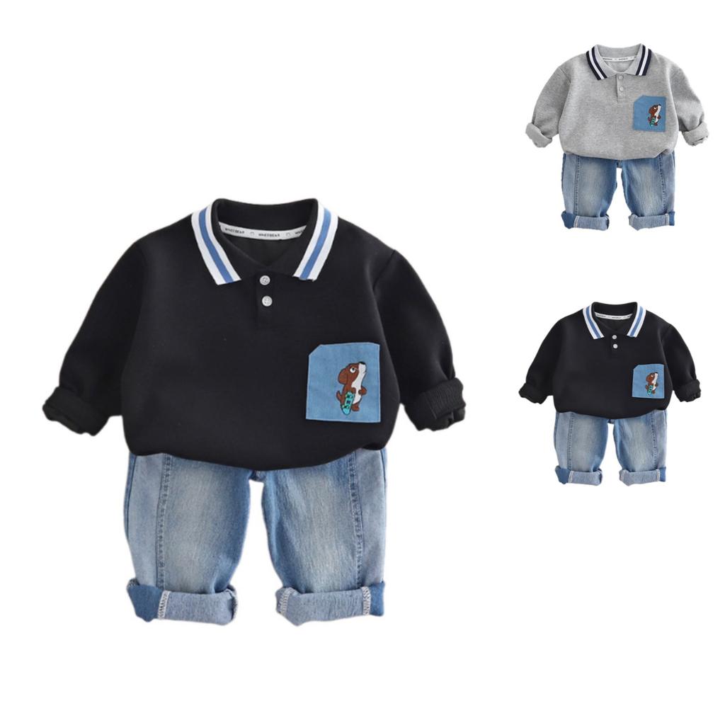 Ensemble Décontracté à Manches Longues pour Enfants, Tenues Confortables pour le Quotidien