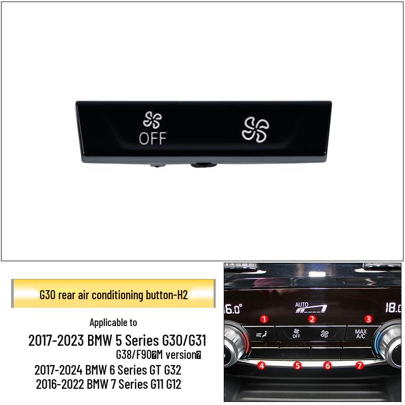 Compatible with BMW 5 Series, 7 Series, GT, 6 Series, G32, G30 Rear Air Conditioning Switch Buttons
