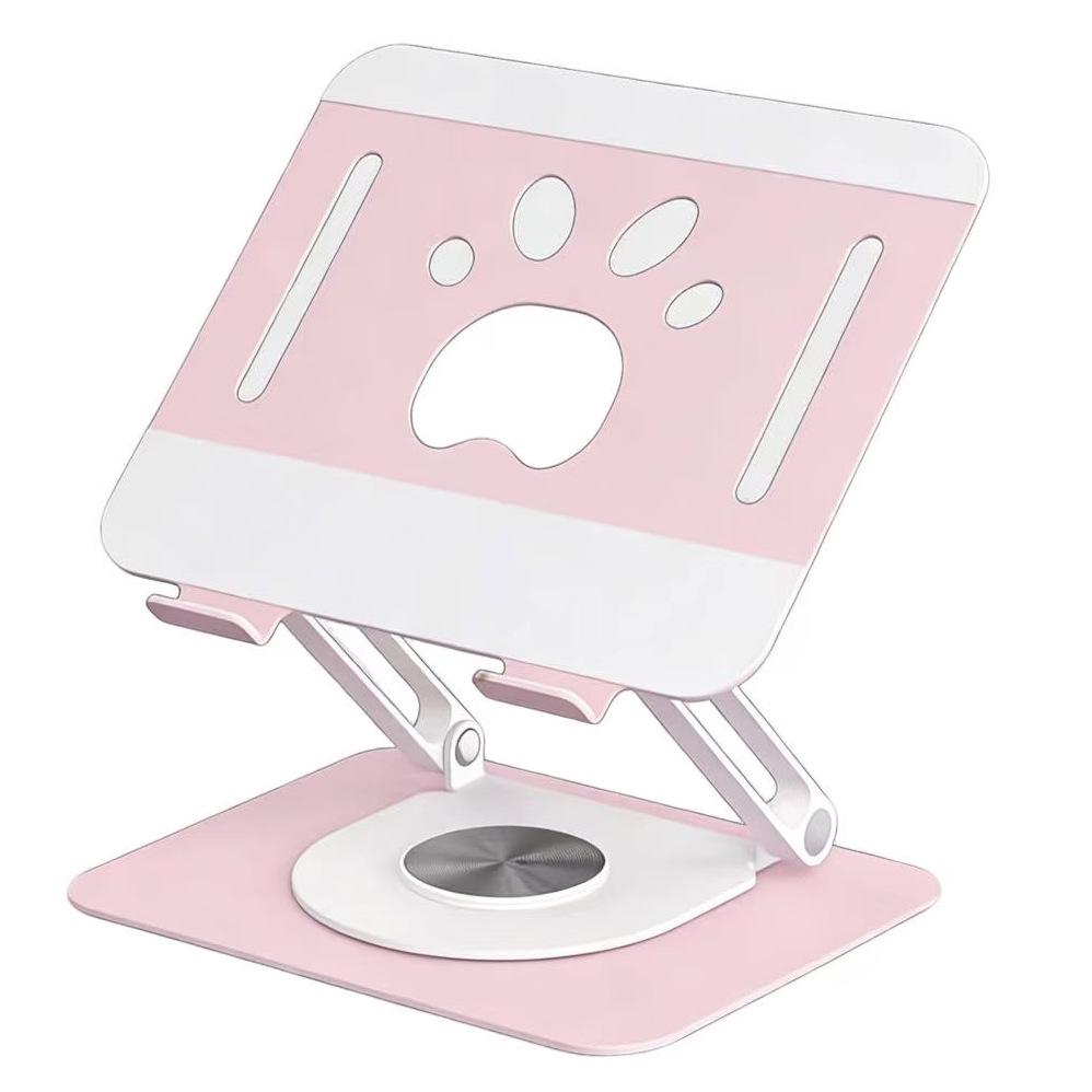 360° Rotating Foldable Cat Paw Laptop Tablet Stand - Height Adjustable, Full Metal