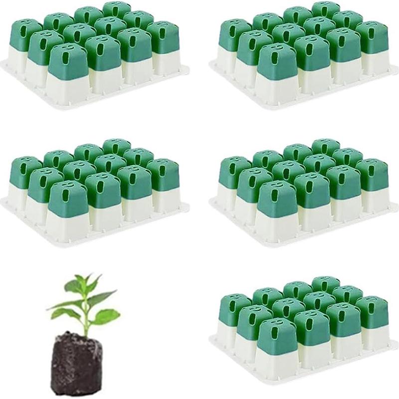 5 Pack 12-Cell Silicone Seedling Starter Tray, Reusable Houseplant Sprouting Containers, Plant Germination Tray, Plant Seedling Pots for Garden
