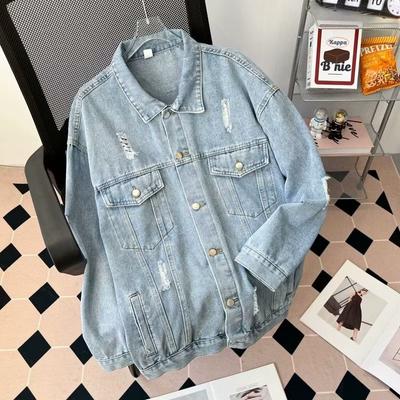 Kurtka dżinsowa w dużym rozmiarze, damska, odzież wierzchnia, oversize, kurtki jeansowe, damskie, vintage, duże rozmiary, luźne, streetwear, ubrania