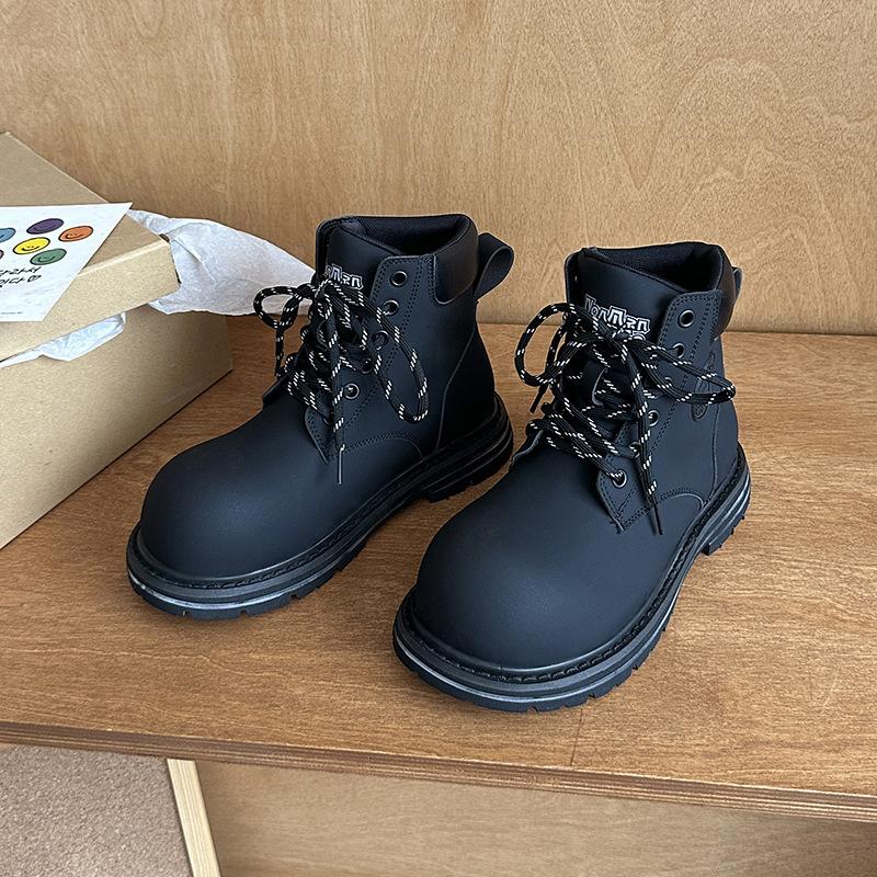 Women s Lace-up Fashion Hundred Soft Elastic Comfortable Ankle Boots Shock-absorbing Anti-slip Casual Sports Martin Boots 35