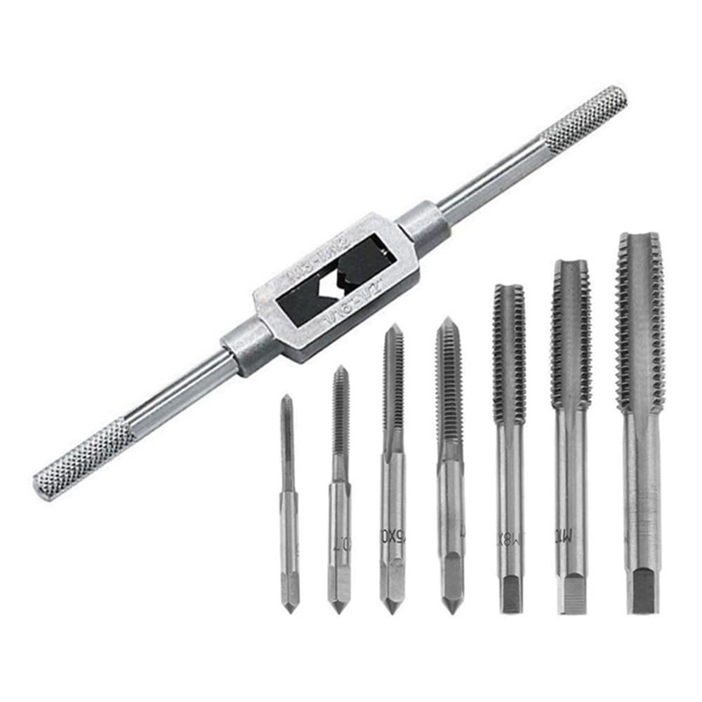 Professional Tap Made of Bearing Fits Includes a Broken Bolt Reverse and Portable for Hand Thread and DIY Projects 8-Piece Set, Steel, Wear-Resistant,
