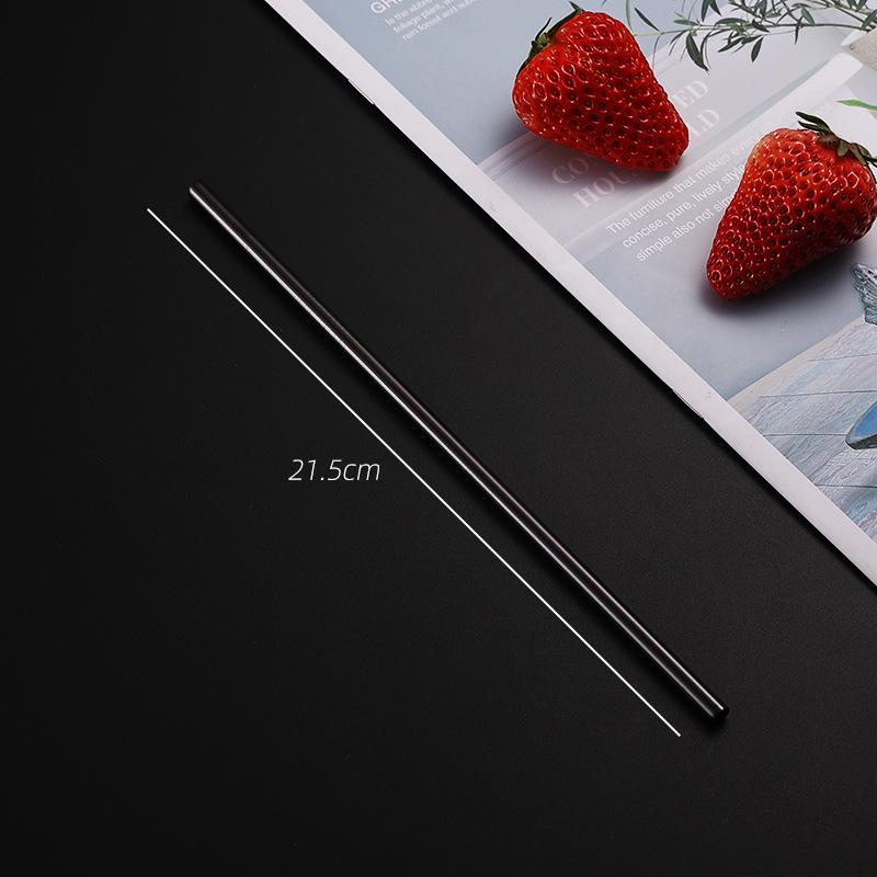 304 Stainless Steel Straw Set Color Metal Straw Restaurant Milk Tea Beverage Coffee Tube Straight Pipe Elbow Set