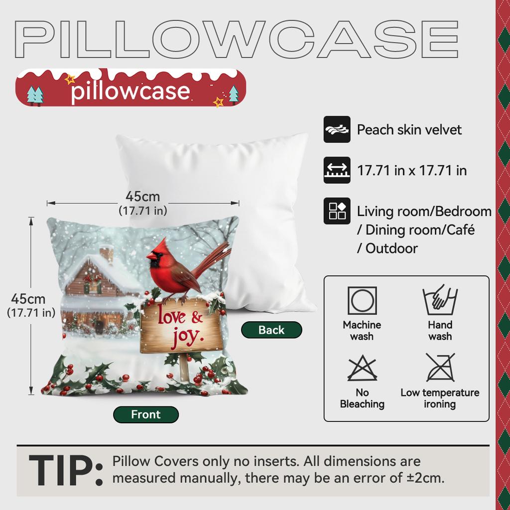 45X45Cm Vintage Red Bishop Christmas Pillowcase Bedroom Cushion Cover 100% Polyester Living Room Cushion Pillowcase Home Decor