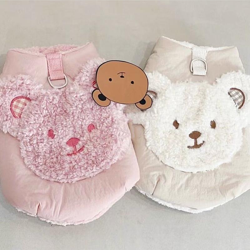 Dog clothes Teddy Pomeranian VIP cotton coat thickened winter traction Bichon small puppy cat autumn and winter clothing