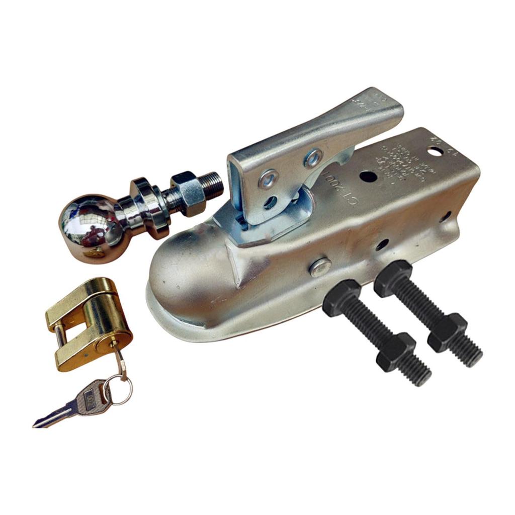 Easy Installation Trailer Coupler 1-7/8 Inch Ball Carbon Steel Straight Tongue for Boats Rvs Campers