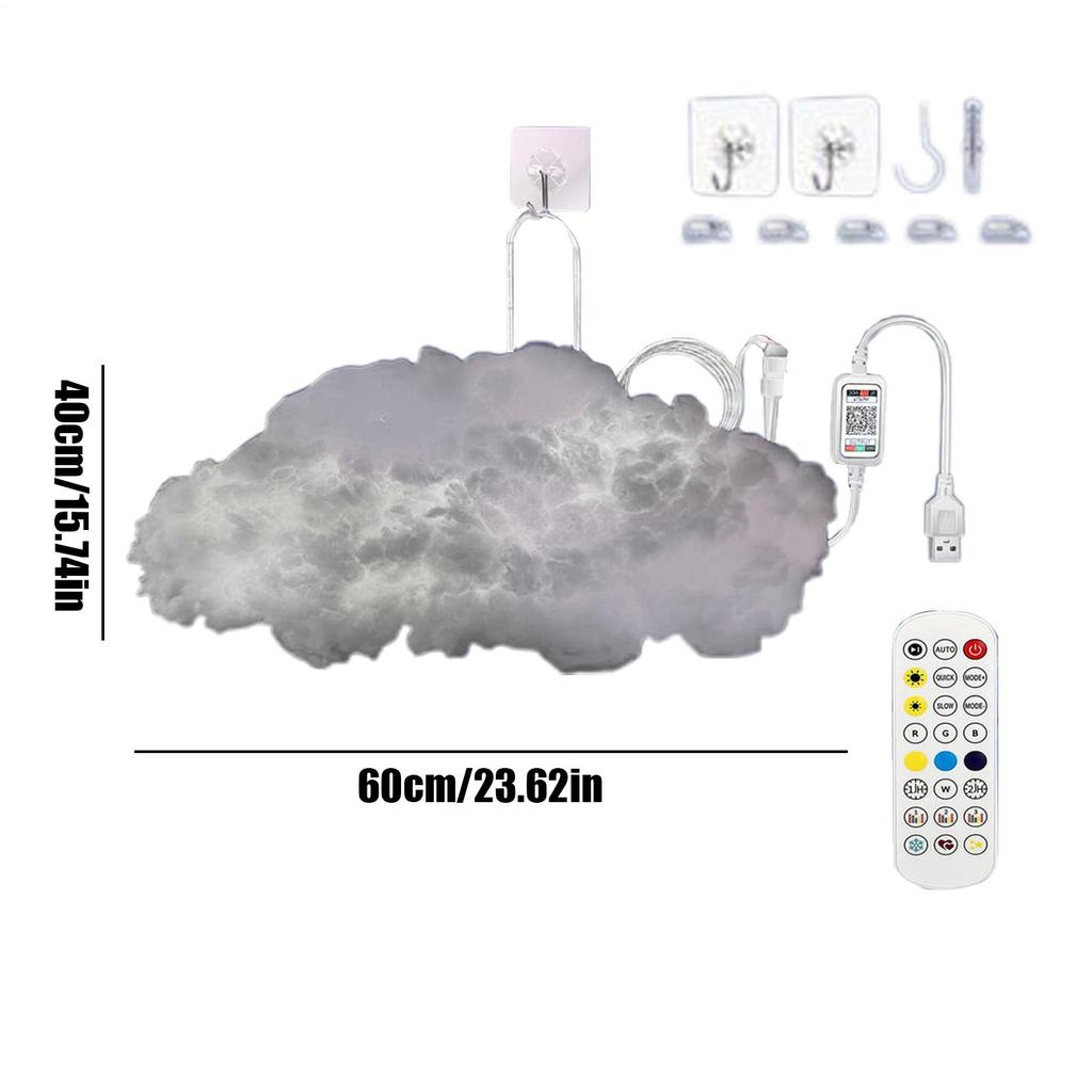 Ceiling Clouds With Lights DIY Atmosphere Lamp With Music Rhythm Color Changing Remote Control LED Cloud Lights For Living Room
