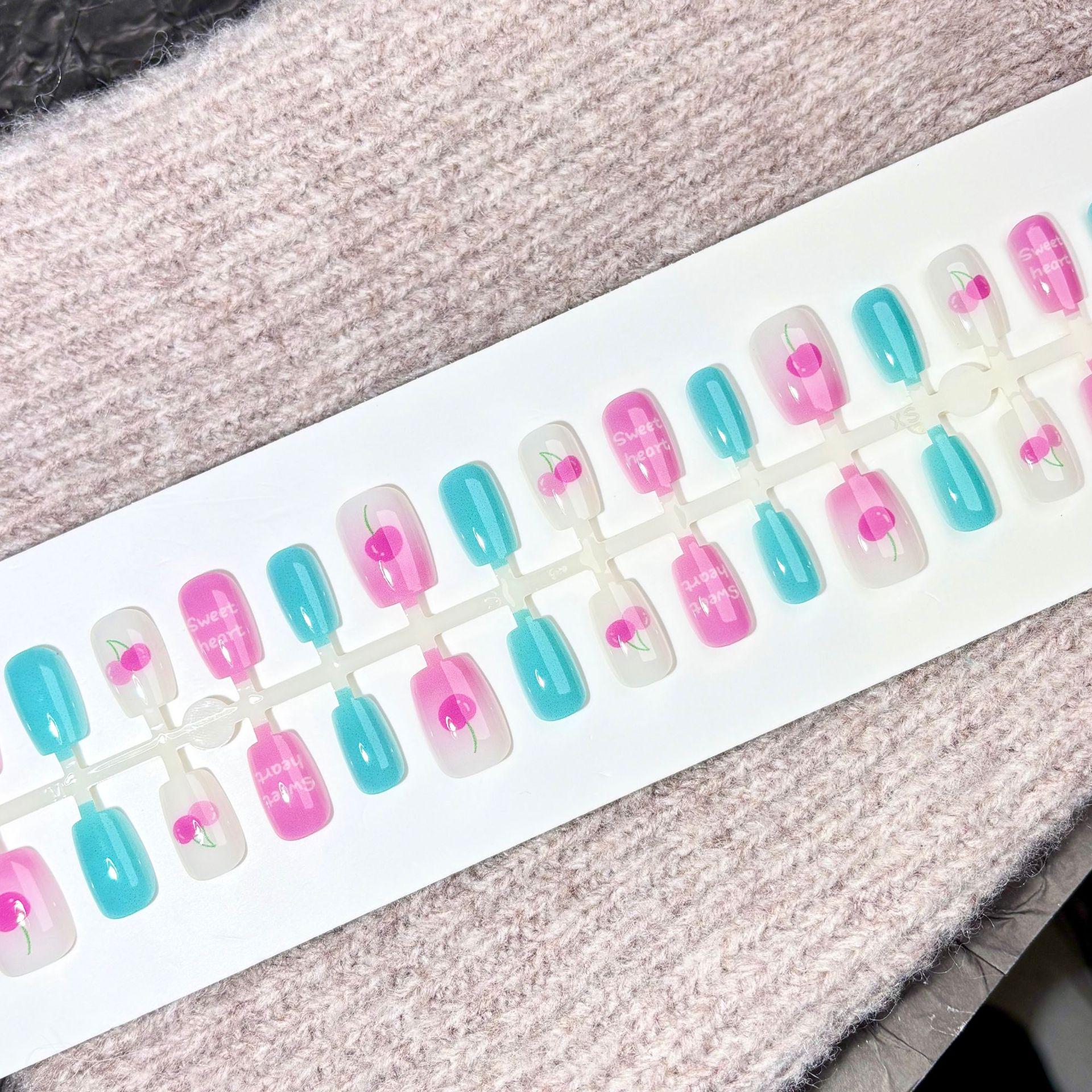 

Летний дофаминовый вишневый маникюр: Красочные милые носимые патчи для ногтей в корейском стиле