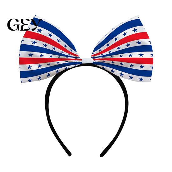 Fascia Personalizzata per Festival Fascia 4 Luglio, Accessori per Capelli Giorno dell'Indipendenza, Cerchio con Fiocco Rosso Bianco Blu per Donne Forniture per Feste Patriottiche
