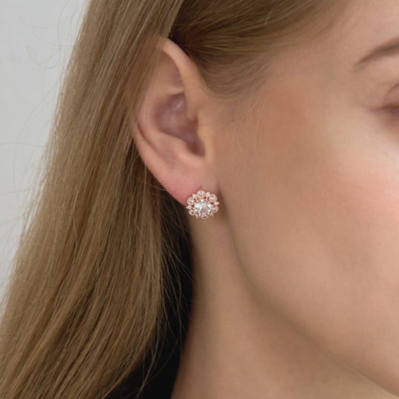 CRANNE 14K Rosette One-Touch Earrings (Gold Filled) C24EGF171