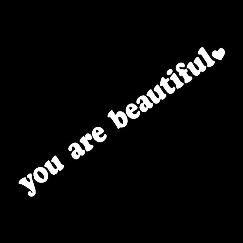 The Text Car Stickers You Are Beautiful Interior Decoration Rear View Mirror Fashion Stickers Creative Sport Pvc Vinyl Decals