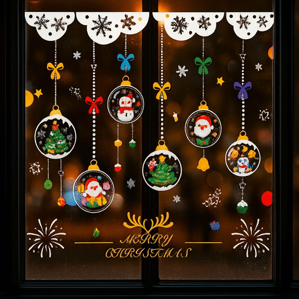 Reusable Stickers Christmas Window Stickers Christmas Static Window Stickers  Festive Decor