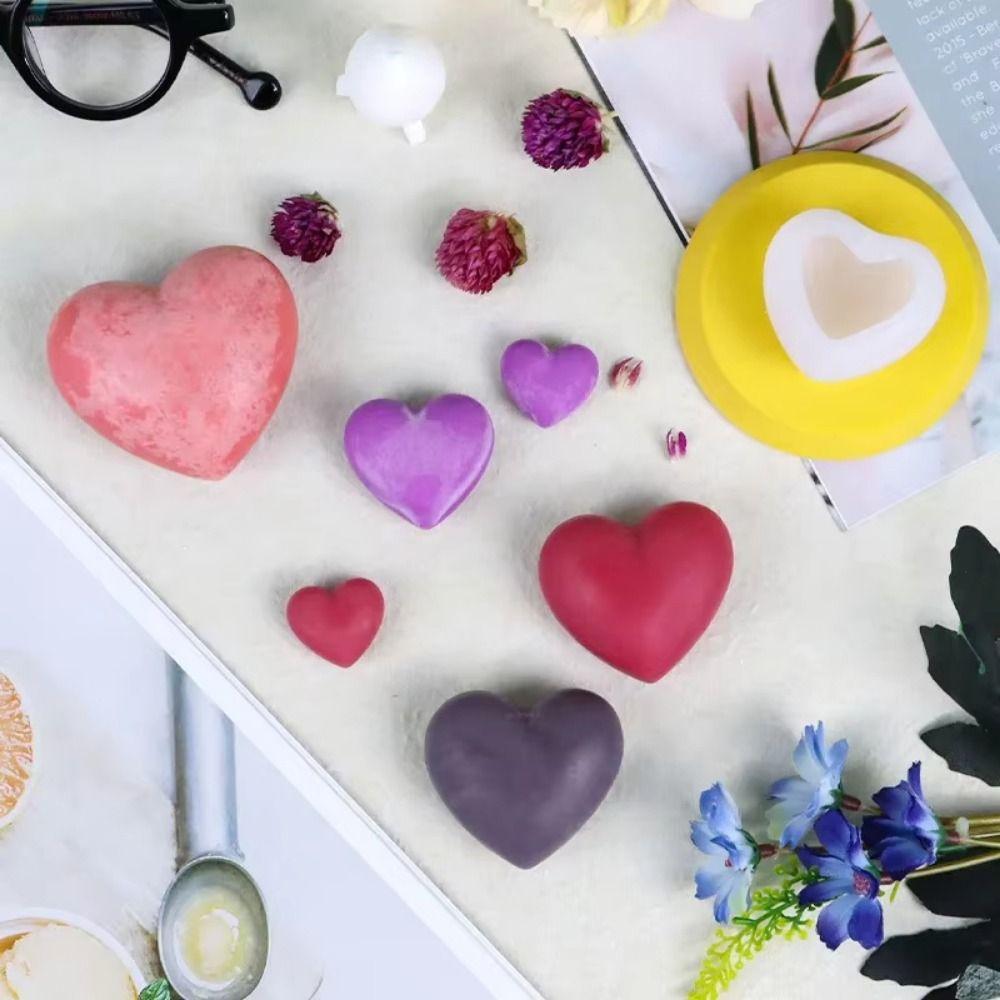 Heart Shape Chocolate Baking Mold Reusable Love Heart Mold Handmade 3D Heart Cake Mold Soap Making