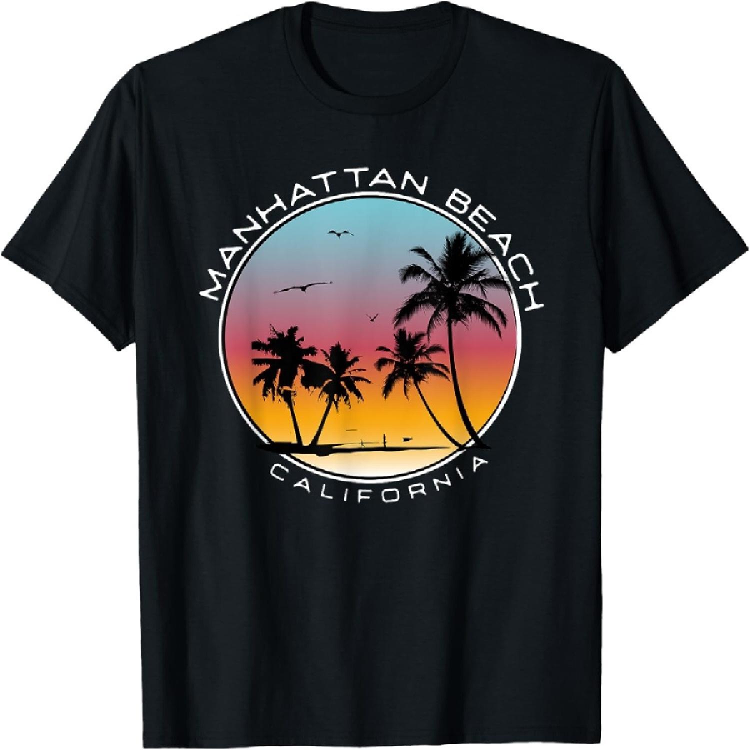Футболка Manhattan Beach California Sunset Palm Tree Футболка XXXXXL разноцветный