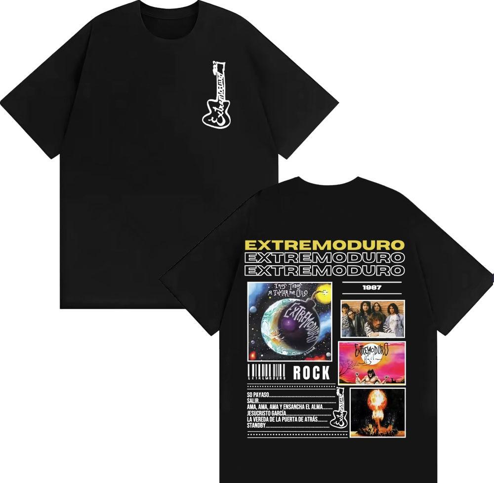 Rock Band Extremoduro Tour 2026 Cover TShirt Unisex Fashion Vintage Short Sleeve T Shirts Summer Pop Loose Unisex T Shirt
