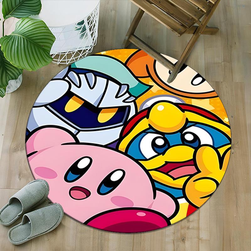1pc Kirby2 Print Round Carpet Chair Round Carpet Suitable for Bedroom Living Room Home Decorative Carpet