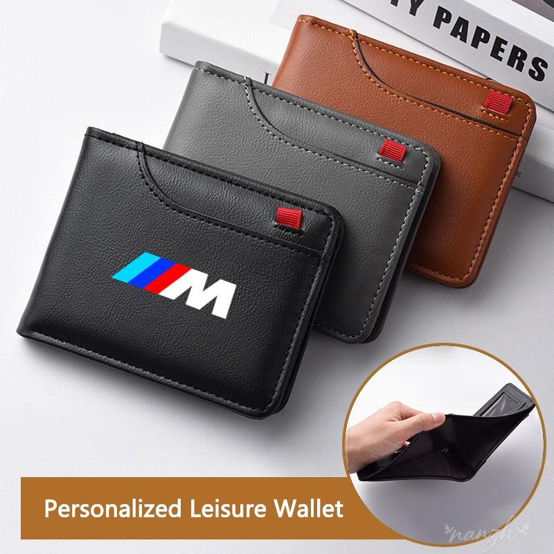 Car Wallet Leather Mini Credit For BMW E46 E90 E60 F10 E39 F30 E36 F20 E91 E30 G30 G20 Card Purse Portable Small Wallet Keychain cyhk37