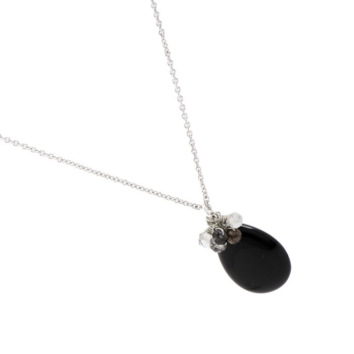 Collier - Adak - Alliage - Rhodié - Onyx - Taille unique - Noir