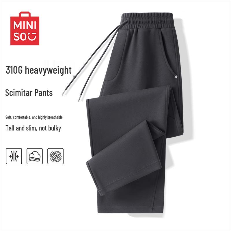 

MINISO Мужские минималистичные брюки кэжуал в стиле old money с изогнутыми штанинами 3XL