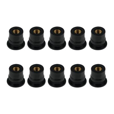 10pcs M6 Motorcycle Rubber Well Nuts Windscreen Fairing Cowl Universal 6mm Wellnut For Windshield Accessories