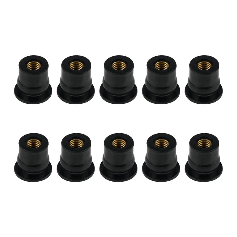 10pcs M6 Motorcycle Rubber Well Nuts Windscreen Fairing Cowl Universal 6mm Wellnut For Windshield Accessories