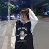 Spring Autumn Sweater Women Fake Two-piece Long-sleeved Hoodie Loose Boyfriend Wind Jacket Casual Thin T-shirt