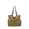Large Capacity Pleated Shoulder Bag - Simple and Fashionable Tote for College Students and Women