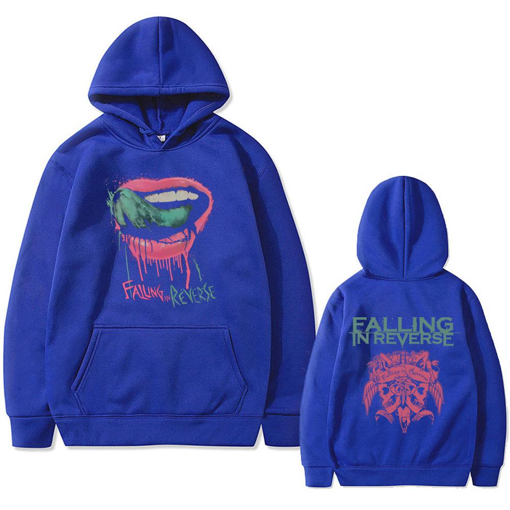 Rock Band Falling in Reverse Double Sided Print Hoodie Unisex Vintage Gothic Punk Hooded Sweatshirt Male Oversized Streetwear