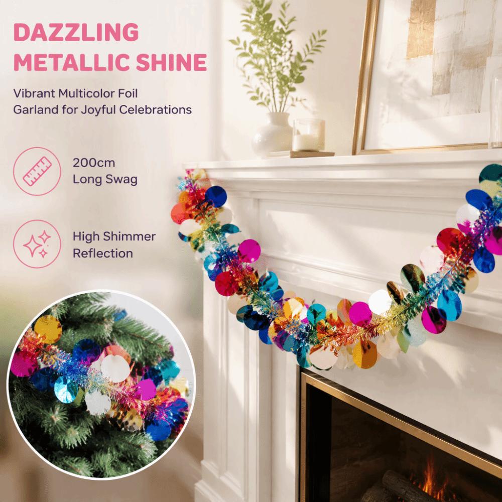3D Shiny Metallic Foil Decorations DIY Festive Wedding Hanging Garland Wall Rail