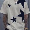 Men's Summer Casual 3D Printed Star Pattern T-Shirt Lightweight and Breathable Fabric