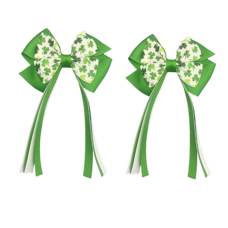 St. Patrick's Day Clover Tassel Children's Hair Clip – Four-Leaf Clover Headwear Accessory