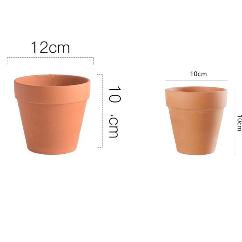 Terracotta Nordic Ceramic Flower Pot with Tray - Large, Coarse Pottery for Succulents and Pothos