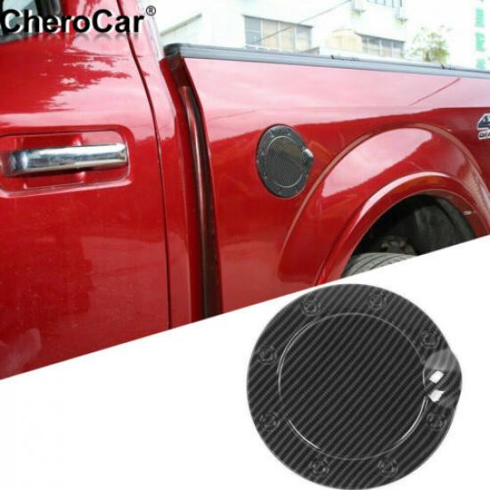 Car Fuel Tank Oil Gas Cap Cover Trim Decor For Ford F150 2015- Carbon Fiber