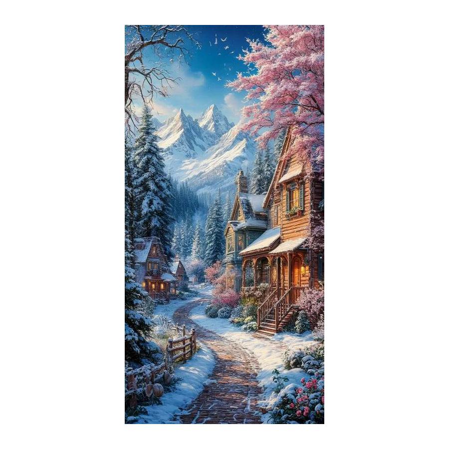 Winter Scenery House Large Size Diamond Painting New Collection Diy Full Square Round Drill Rhinestone Embroidery Mosaic Cross Stitch Kits Wall Decor