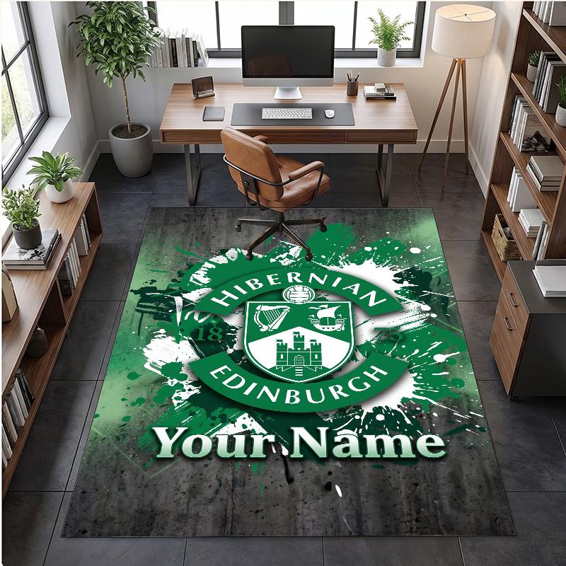 Crystal Velvet Rug Hibernian FC Print Custom Name Text Floor Mat Home Decor