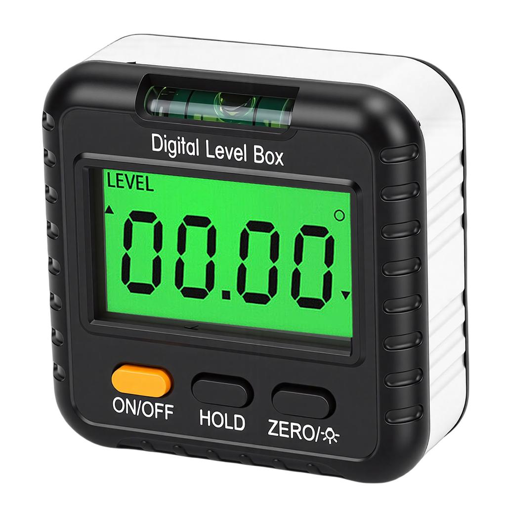 Digital Level Box 4x90 Degree LCD Backlit Screen High Precise Magnetic Digital Angle Gauge for Woodworking Construction