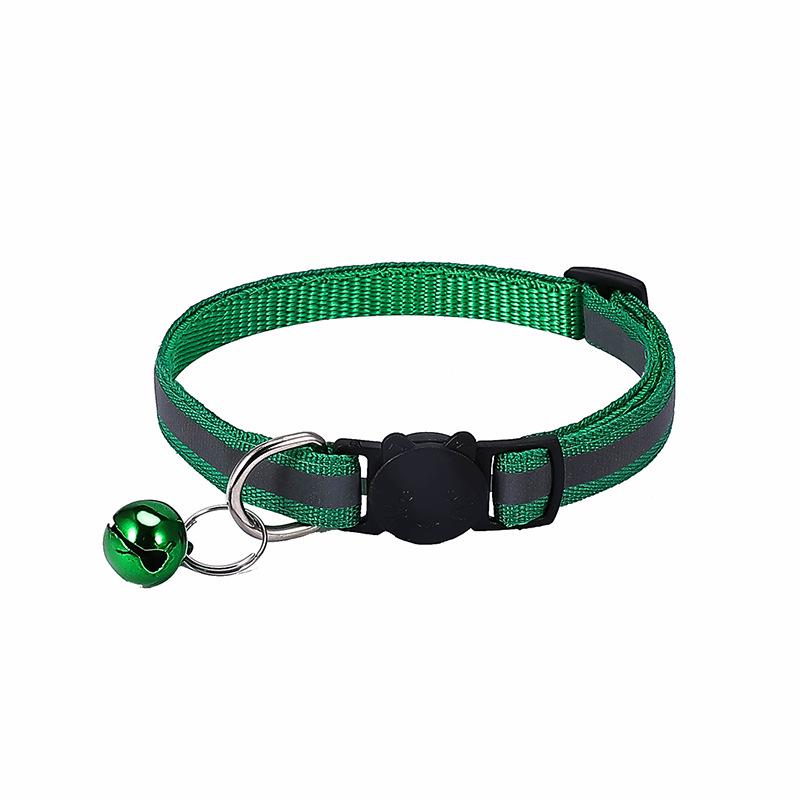 Reflective Cat Collar with Cartoon Cat Head & Colorful Bell