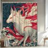 1Pc Fox Pattern Shower Curtain, Mountain Landscape Animal Theme Bathroom Decor Polyester Fabric With 12 Hooks, 70. 8X70. 8 Inche