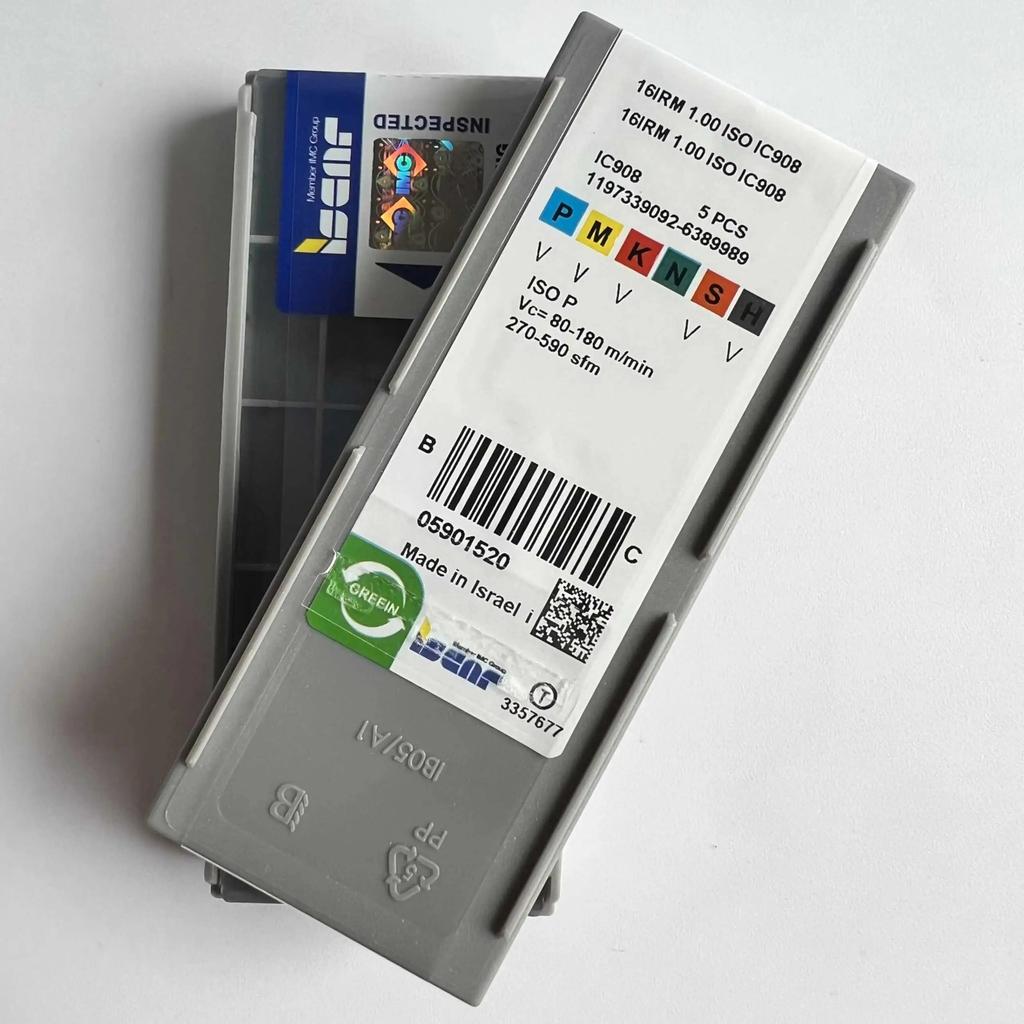 ISCAR / 16IRM1.00ISO IC908 /Industrial indexable carbide inserts 10 Pcs