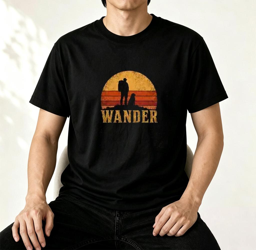 Life Is Wanderful Outdoor Graphic TShirt Hiking Dog Lover Wanderlust Tee Gift for Nature Lovers Dog Owners Casual Short Sleeve